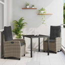 Have Spisebordssæt med pude 3 pcs Grå polyrattan