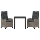 Have Spisebordssæt med pude 3 pcs Grå polyrattan