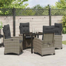 Have Spisebordssæt med pude 5 pcs Grå polyrattan