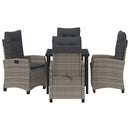 Have Spisebordssæt med pude 5 pcs Grå polyrattan