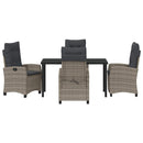 Have Spisebordssæt med pude 5 pcs Grå polyrattan