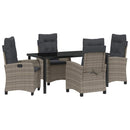 Have Spisebordssæt med pude 5 pcs Grå polyrattan