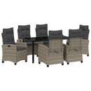 Have Spisebordssæt med pude 7 pcs Grå polyrattan
