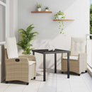 Have Spisebordssæt med pude 3 pcs Beige polyrattan