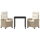 Have Spisebordssæt med pude 3 pcs Beige polyrattan