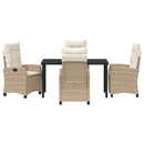 Have Spisebordssæt med pude 5 pcs Beige polyrattan