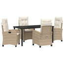 Have Spisebordssæt med pude 5 pcs Beige polyrattan