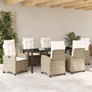 Have Spisebordssæt med pude 7 pcs Beige polyrattan