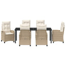 Have Spisebordssæt med pude 7 pcs Beige polyrattan
