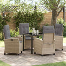 Have Spisebordssæt med pude 5 pcs Beige polyrattan
