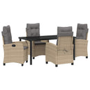Have Spisebordssæt med pude 5 pcs Beige polyrattan