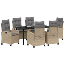 Have Spisebordssæt med pude 7 pcs Beige polyrattan