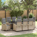 Have Spisebordssæt 9 stk. Beige polyrattan
