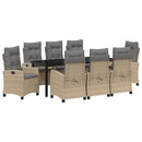 Have Spisebordssæt 9 stk. Beige polyrattan