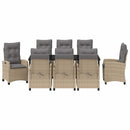 Have Spisebordssæt 9 stk. Beige polyrattan
