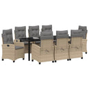 Have Spisebordssæt 9 stk. Beige polyrattan