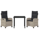 Have Spisebordssæt med pude 3 pcs Lysegrå polyrattan