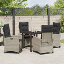 Have Spisebordssæt med pude 5 pcs Lysegrå polyrattan