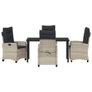 Have Spisebordssæt med pude 5 pcs Lysegrå polyrattan