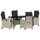 Have Spisebordssæt med pude 5 pcs Lysegrå polyrattan
