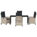 Have Spisebordssæt med pude 5 pcs Lysegrå polyrattan