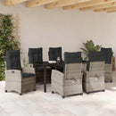 Have Spisebordssæt med pude 7 pcs Lysegrå polyrattan