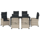 Have Spisebordssæt med pude 7 pcs Lysegrå polyrattan