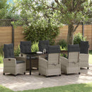 Have Spisebordssæt med pude 7 pcs Lysegrå polyrattan