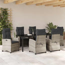 Have Spisebordssæt med pude 7 pcs Lysegrå polyrattan
