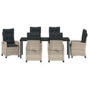 Have Spisebordssæt med pude 7 pcs Lysegrå polyrattan