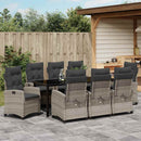 Have Spisebordssæt med pude 9 pcs Lysegrå polyrattan