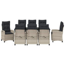 Have Spisebordssæt med pude 9 pcs Lysegrå polyrattan