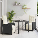 Have Spisebordssæt med pude 3 pcs Sort polyrattan