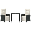 Have Spisebordssæt med pude 3 pcs Sort polyrattan
