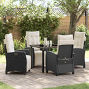 Have Spisebordssæt med pude 5 pcs Sort polyrattan