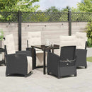 Have Spisebordssæt med pude 5 pcs Sort polyrattan