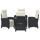Have Spisebordssæt med pude 5 pcs Sort polyrattan