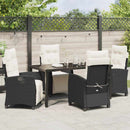 Have Spisebordssæt med pude 5 pcs Sort polyrattan