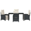 Have Spisebordssæt med pude 5 pcs Sort polyrattan