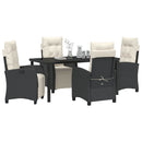 Have Spisebordssæt med pude 5 pcs Sort polyrattan