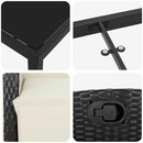 Have Spisebordssæt med pude 7 pcs Sort polyrattan