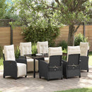 Have Spisebordssæt med pude 7 pcs Sort polyrattan
