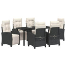 Have Spisebordssæt med pude 7 pcs Sort polyrattan