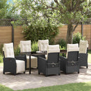 Have Spisebordssæt med pude 7 pcs Sort polyrattan