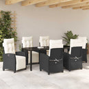 Have Spisebordssæt med pude 7 pcs Sort polyrattan