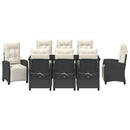Have Spisebordssæt med pude 9 pcs Sort polyrattan