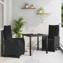 Have Spisebordssæt med pude 3 pcs Sort polyrattan