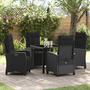 Have Spisebordssæt med pude 5 pcs Sort polyrattan