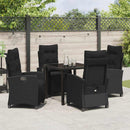 Have Spisebordssæt med pude 5 pcs Sort polyrattan