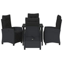 Have Spisebordssæt med pude 5 pcs Sort polyrattan